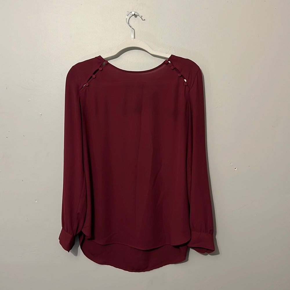 Womens Maroon LOFT Dress shirt